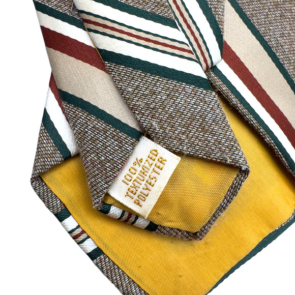 Kantor Brothers Vintage USA Textured Polyester Dress Tie Bold Pattern 56" 3.5" - Picture 9 of 13